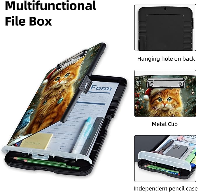 Clipboard with Storage Box & Pen Holder, Heavy Duty Clip Boards 8.5x11 - Image 3