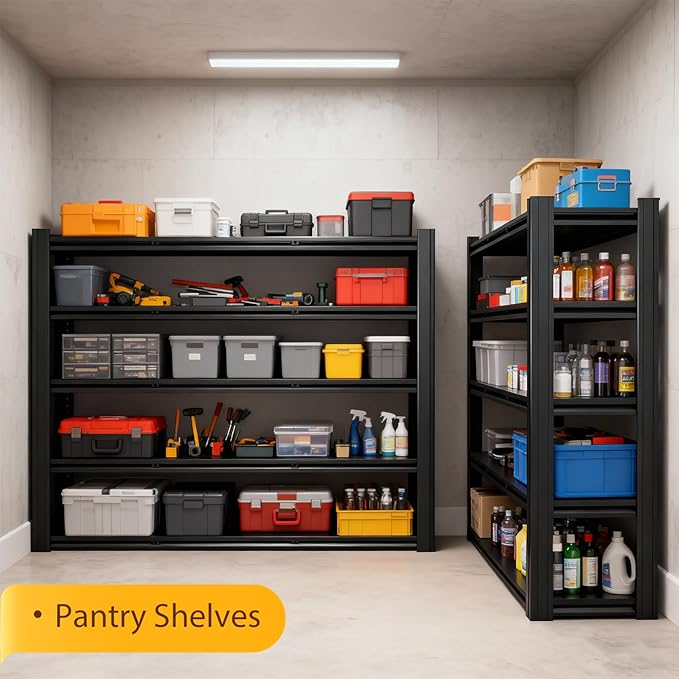 Metal Storage Shelves Unit, 5-Tier Adjustable Heavy Duty Garage Shelving - Image 7