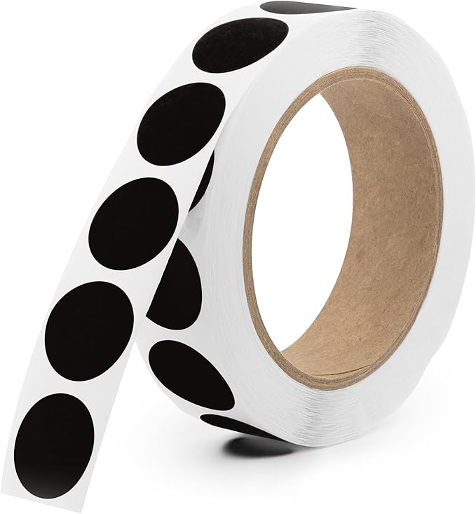 Black 1-Inch Circle Dot Stickers – 1, 000 Round Strong Adhesive Labels per Roll by Unknown