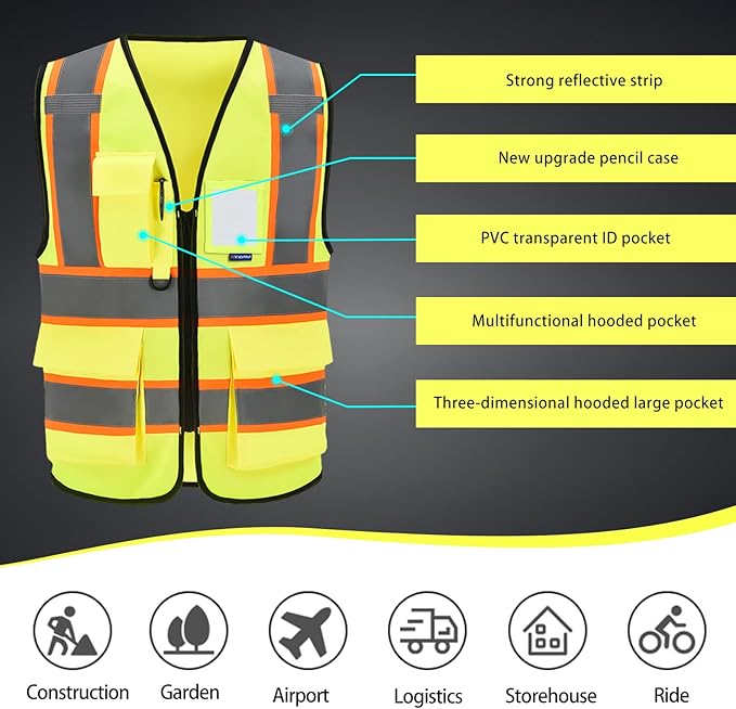 AYKRM Custom Logo Personalised Printed High Visibility Reflective 2 two tone - Image 5