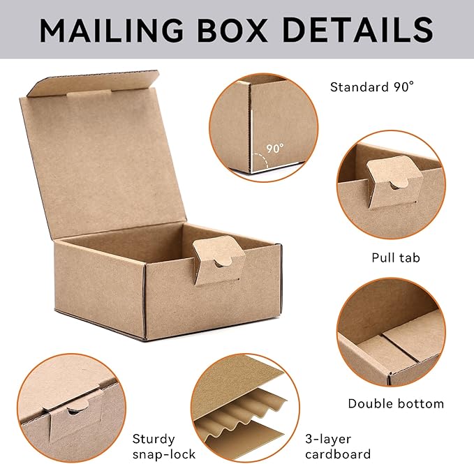 Small Shipping Boxes 3.5x3.3x1.6 Inches, Packaging & Storage - Image 3