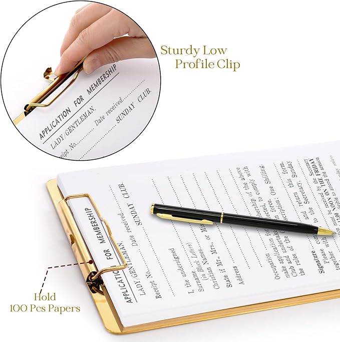 2 Pack Heavy Duty Metal Clipboards, Stainless Steel Clip Board - Image 3