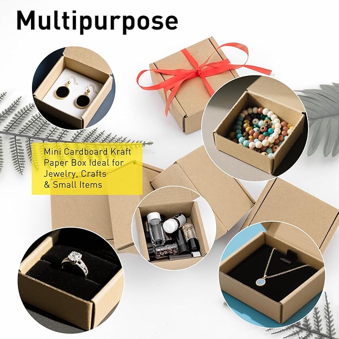 Ellbest 20pcs Mini Packing Boxes, Kraft Paper Boxes, 1.5 mm Thick - Image 6