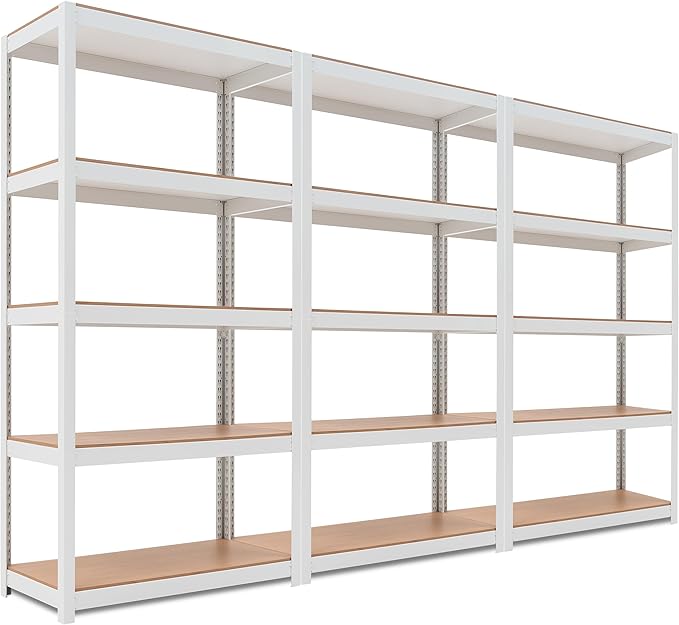 HOMEDANT House 5 Tier Laminated Metal Shelving Unit Adjustable Storage Utility by TheBestOrganizingSolution