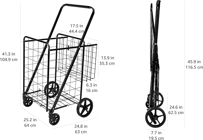 Amazon Basics Foldable Shopping Utility Cart - Image 5