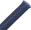 25ft - 3/8 inch PET Expandable Braided Sleeving – BlackBlue – Alex Tech Braided by AlexTech