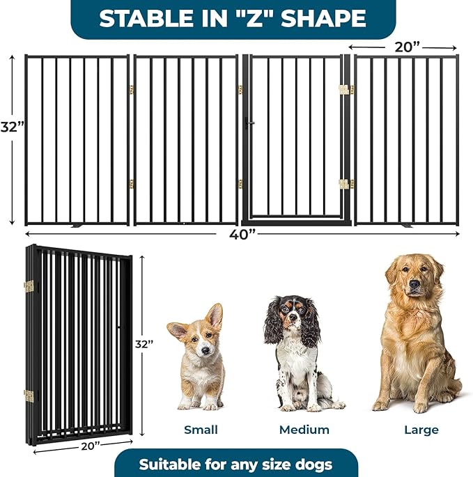 Metal Freestanding Dog Gate Outdoor-4 Panels - Image 6