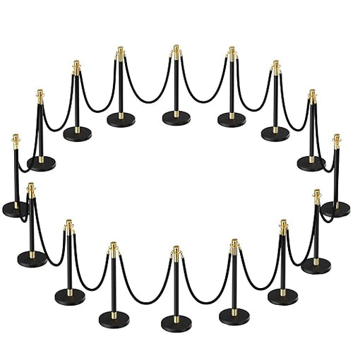 16pcs Sturdy Stanchion Posts, Water/Sand/Concrete Fillable Leakproof Base by CAMMOO