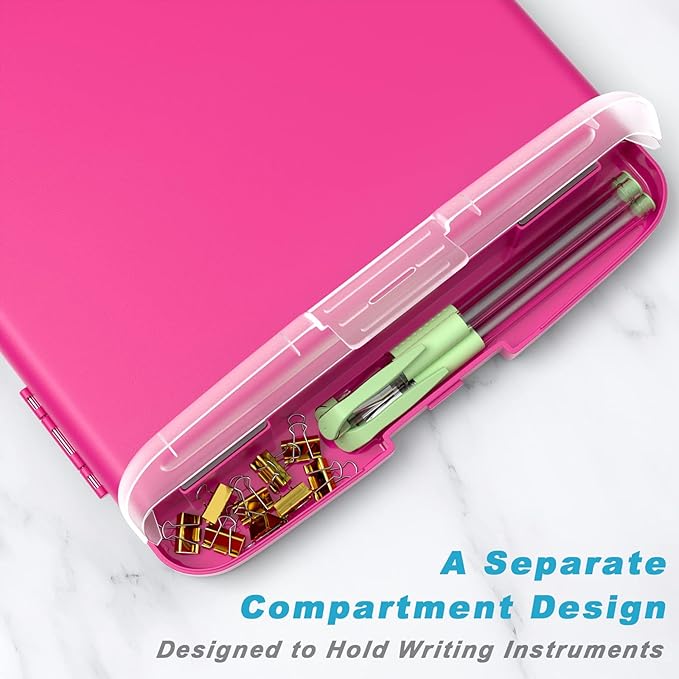 Rimilak Plastic Clipboard with Storage, 8.5 x 11 High Capacity Folio Nursing - Image 4
