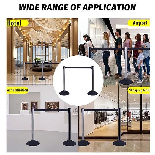 6PACK BESEA Crowd Control Stanchions Set Heavy Duty Crowd Control Barriers - Image 6