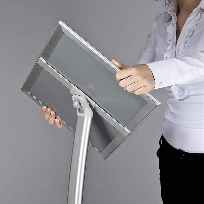 M&T Displays Curved Menu Board, 11x17 Inch Pedestal Sign Holder - Image 4