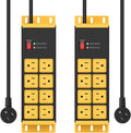 HHSOET 2 Pack Heavy Duty Power Strip 8 Outlets, Metal Wall Mount Outlet Strip by HHSOET