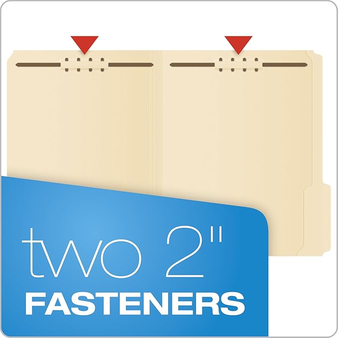 Pendaflex Fastener Folders, 2 Fasteners, Letter Size, 1/3 Cut Tabs, in Left - Image 2