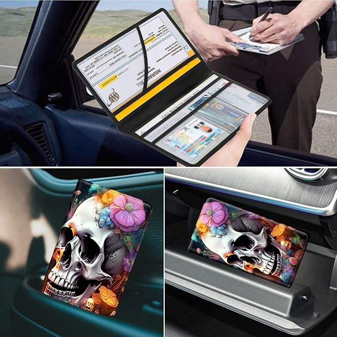 Car Registration and Insurance Holder, Leather Car Glove Box Organizer - Image 7