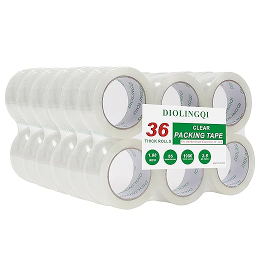 36 Rolls 55 Yards Roll, Total 1980 Yards Clear Heavy Duty Packing Tape by Unknown