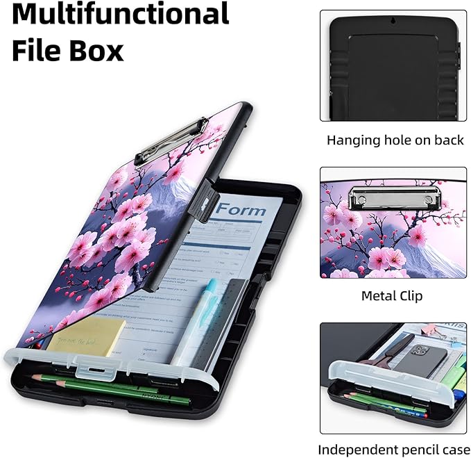 Clipboard with Storage Box & Pen Holder, Heavy Duty Clip Boards 8.5x11 - Image 3