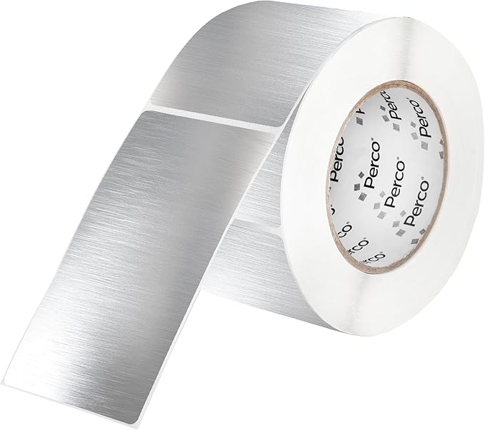 Perco Metallic Silver 3x5 Inch Perforated Sticker Labels — 150 Stickers Per by Perco