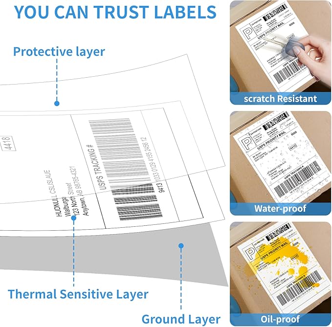 40 Rolls 4x6 Direct Thermal Shipping Labels 250 Labels/Roll Compatible - Image 3