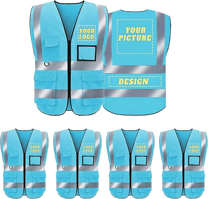 BeautyWill Custom Safety Vest Logo Class 2 High Visibility Reflevtive Vest by BeautyWill