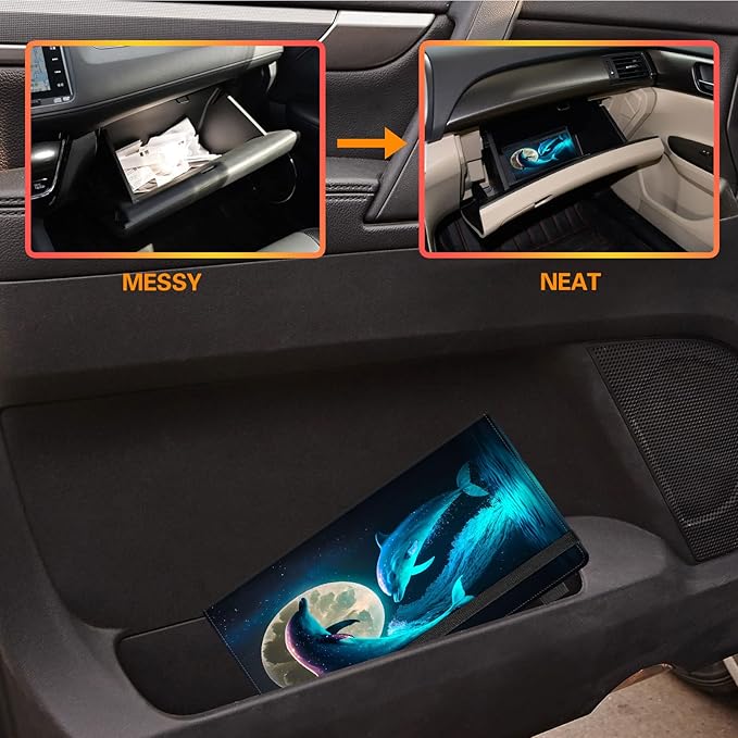 Car Registration and Insurance Holder, Leather Vehicle Glove Box Organizer - Image 6