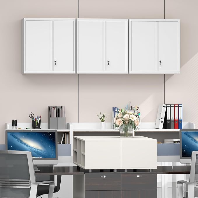 GREATMEET Locking Metal Wall Cabinet, Metal Storage Cabinet - Image 2