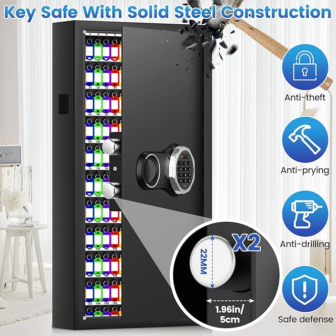 254 Keys Digital Key Lock Box Wall Mount - Image 4