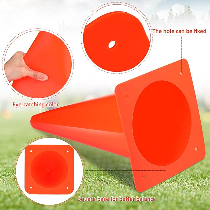 Reginary 12 Pcs 15 Inch Parking Cones, Traffic Cones, Plastic Cones - Image 3