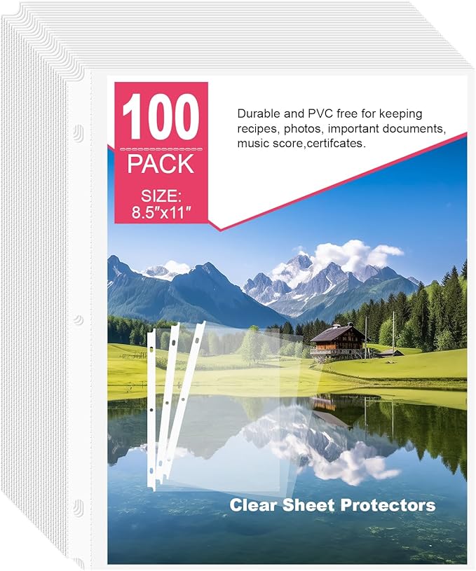100-Pack Heavy Duty 8.5"x11" Sheet Protectors by Unknown