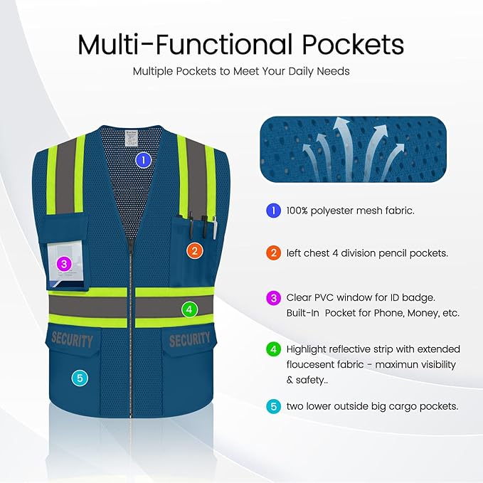 Security Vest for Men Women, Safety Vest - Image 3