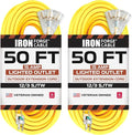 Iron Forge Cable 2 Pack 50 Foot Lighted Outdoor Extension Cord by IronForgeCable
