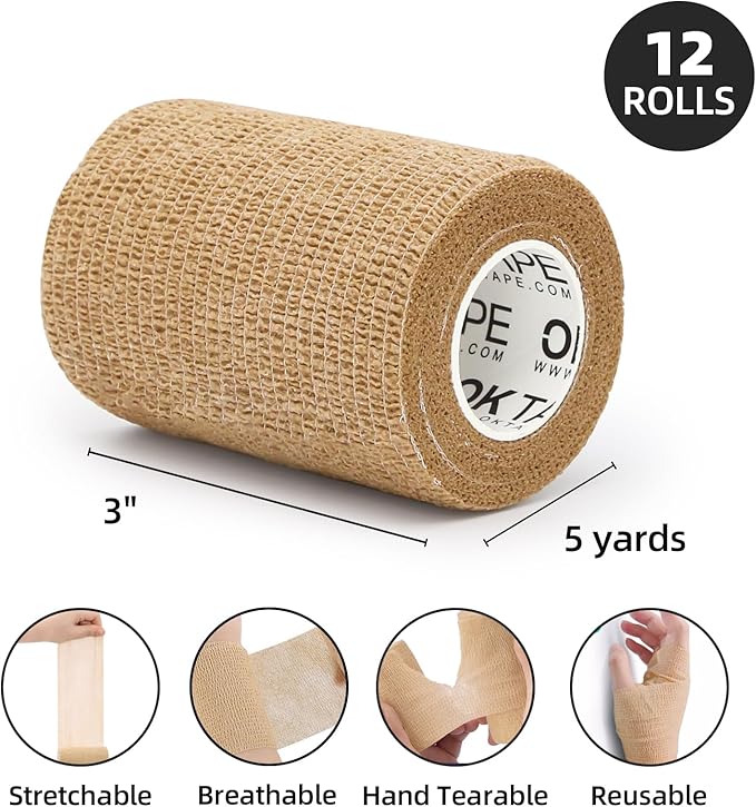 OK TAPE Self Adherent Cohesive Bandages Wrap - Image 2
