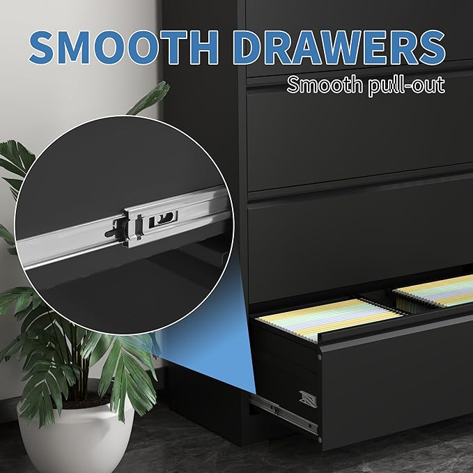 File Cabinets 4 Drawer, Metal Office Storage Filing Cabinet - Image 6