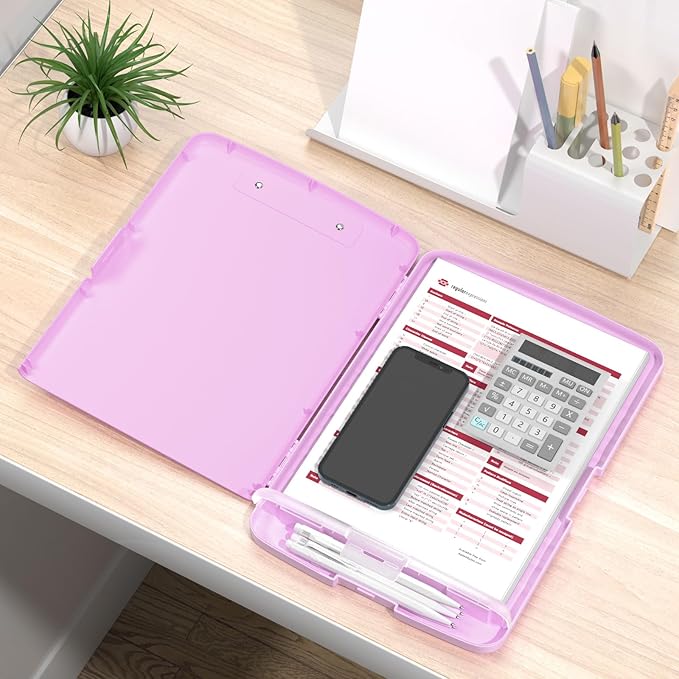Rimilak Plastic Clipboard with Storage, 8.5 x 11 High Capacity Folio Nursing - Image 7