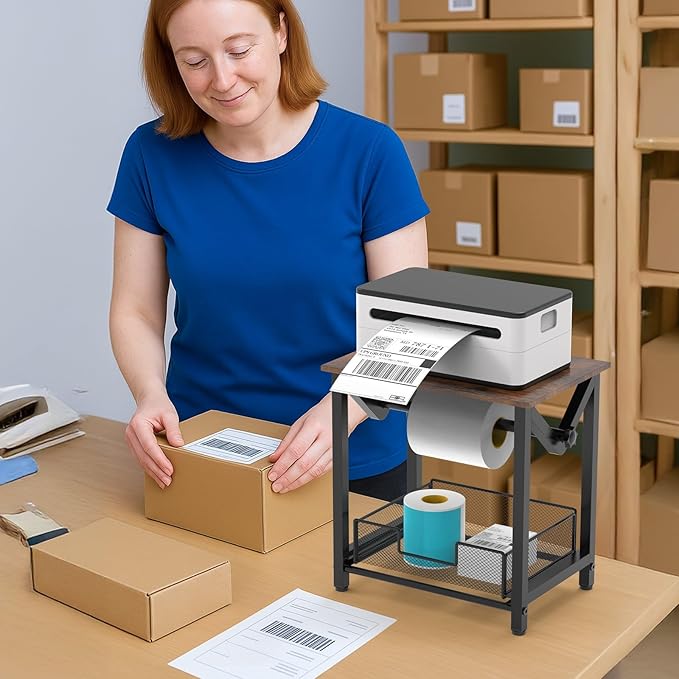 Label Holder for Rolls and Fan-Fold Labels, Thermal Sticker Holder for Desktop - Image 3
