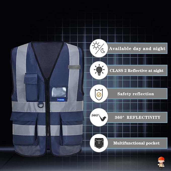 6XL 7XL 8XL navy amazon safety vest - Image 3