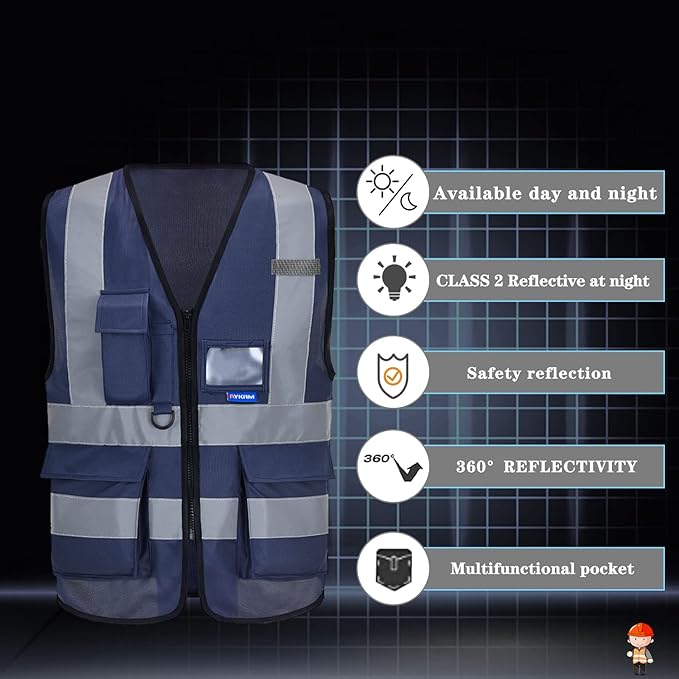 A-SAFETY High Visibility Reflective Safety Vest Customize Logo - Image 8