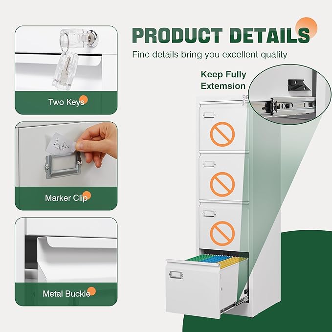 Letaya 4 Drawer File Cabinet - Image 4