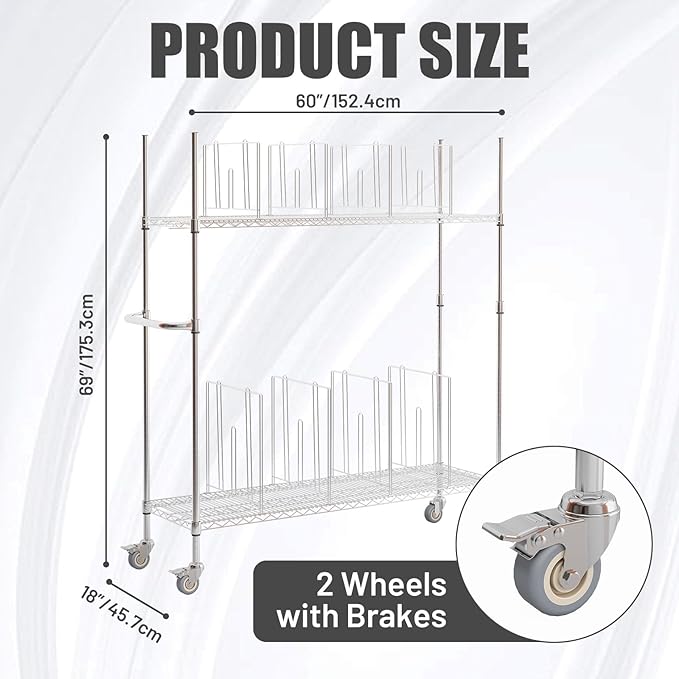 Commercial Wire Carton Cart, 2-Tier Wire Carton Stand Unit, 400Lb - Image 2