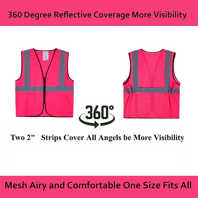 Pink Safety Vests 20 Pack - Image 2