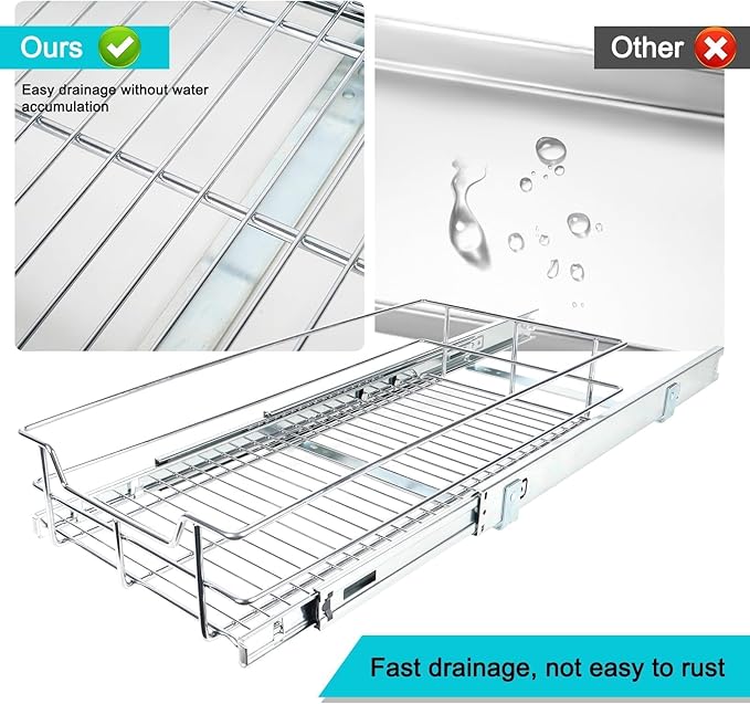Pull Out Cabinet Organizer 17" W X 22" D, Slide Out Drawers - Image 7