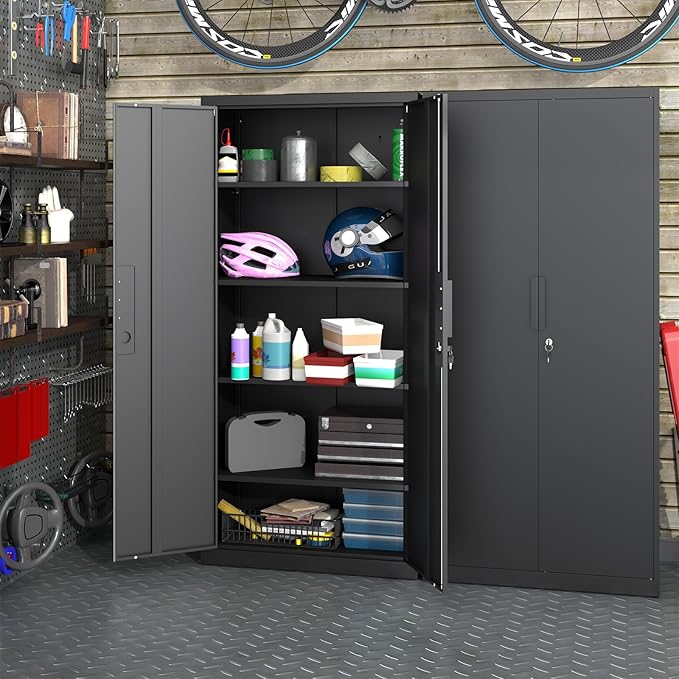 LUCYPAL 72" H Garage Storage Cabinet, Metal Storage Cabinet - Image 2