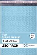 Light Blue Small Poly Bubble Mailers 6x10 inch #0 | Self Seal Padded Envelopes by MAILERVIEW
