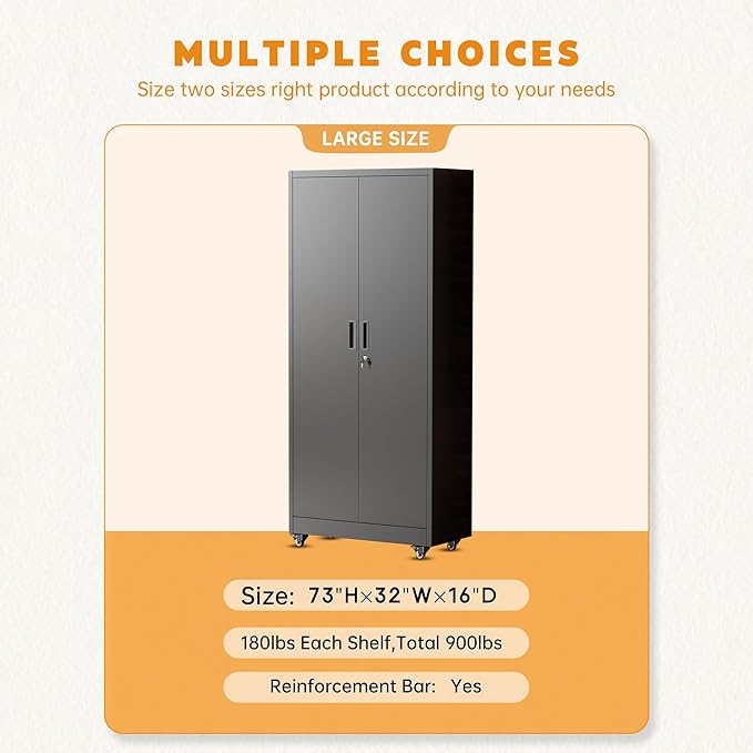 Greenvelly 74" Metal Storage Cabinet - Image 7
