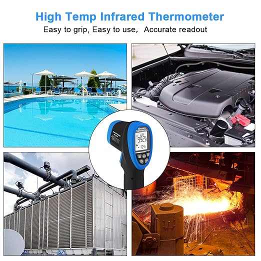 High Temp Infrared Thermometer -58℉~2732℉ Industrial Pyrometer 30:1 Digital IR - Image 6