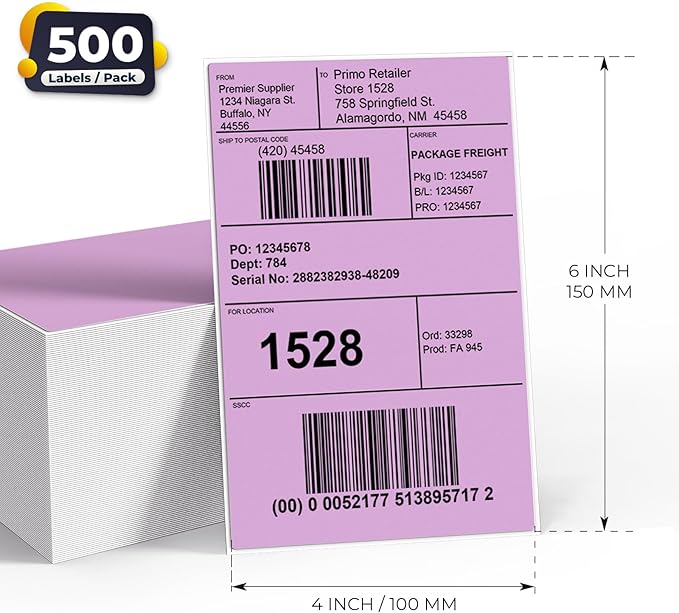 Purple Direct Thermal Labels 4 × 6 Inch Vinyl Self-Adhesive Fanfold Shipping - Image 7