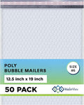 White 12.5x19.5 Inch Large Poly Bubble Mailers #6 | Padded Envelopes by MAILERVIEW