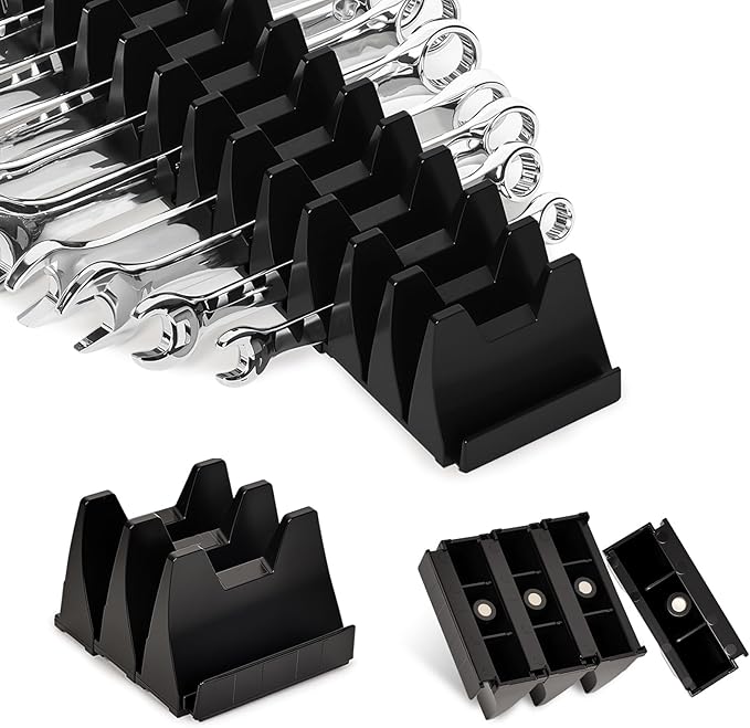 12 PCS Magnetic Modular Wrench Organizer Wrench Holder by Monliful