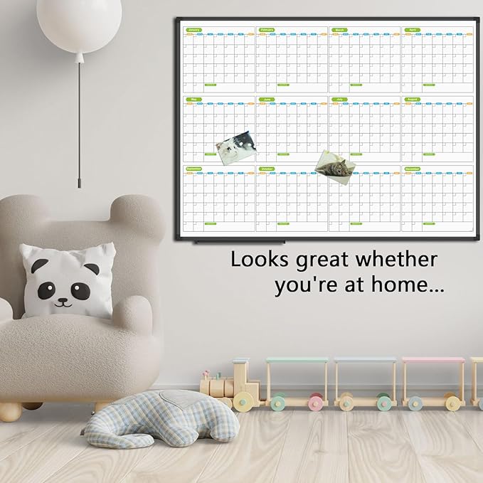 JILoffice Magnetic Dry Erase Calendar Whiteboard, 12 Months White Board Planner - Image 4
