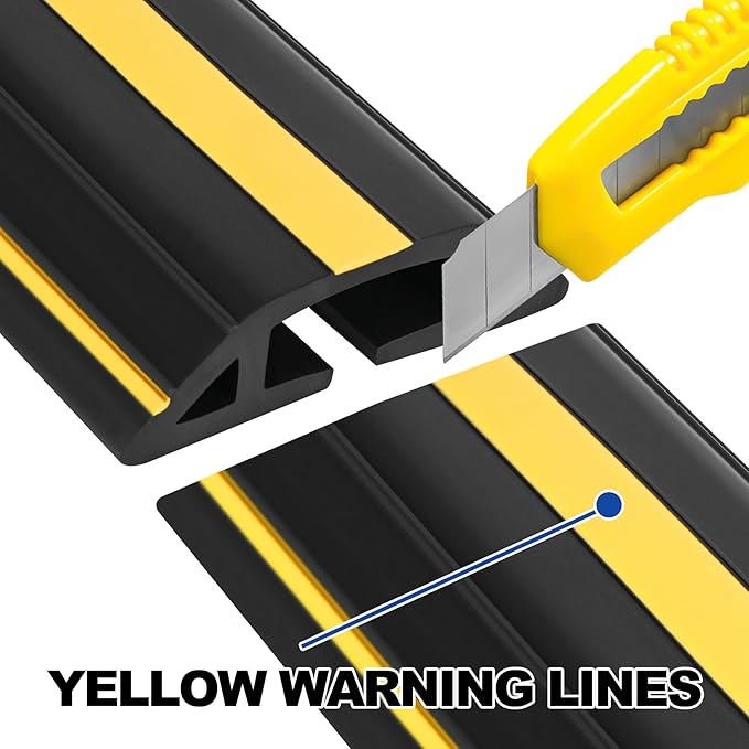 20Ft Cord Covers for Wires on Floor, 3-Channel Heavy Duty Floor Cord Cover - Image 4