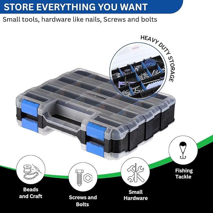 Andalus Tools Organizer Box, Small Parts Storage 34-Compartment Double-Sided - Image 8